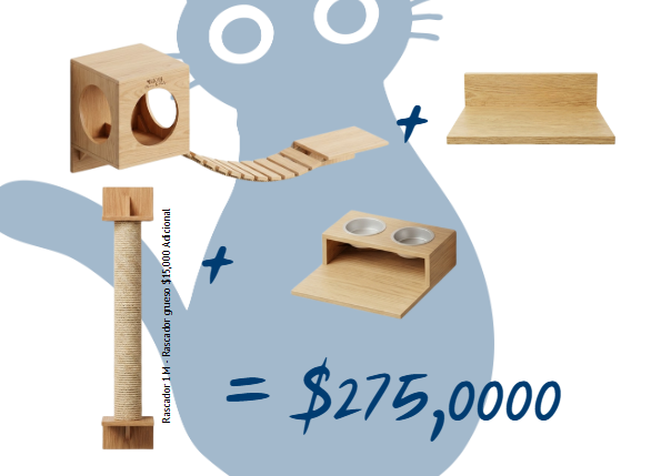 Kit de accesorios para gatos de madera KIT 1