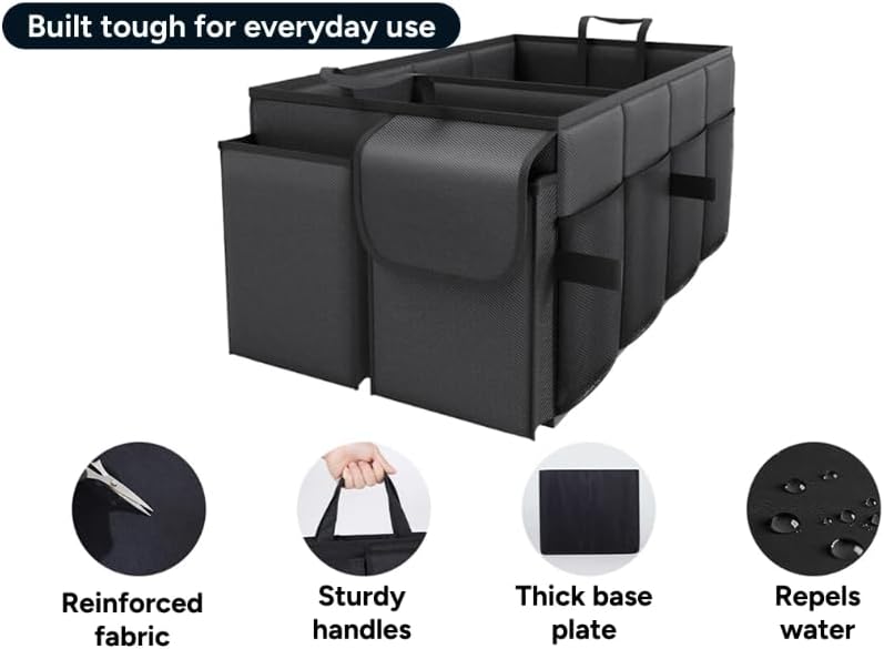 TECHZONE 46L Large-Capacity Waterproof Collapsible Car Trunk Organizer