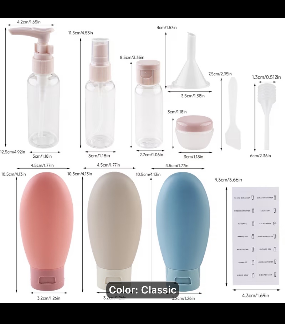 Travel Toiletry Bottles Set