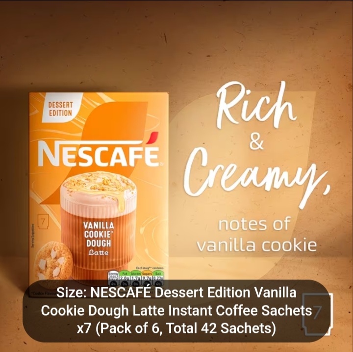 NESCAFÉ Dessert Edition Vanilla Cookie Dough Latte Sachets