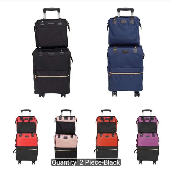2 pc colour block spinner Luggage set