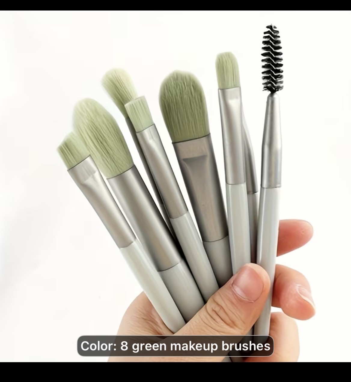 Grayish Green Makeup Brush Set
