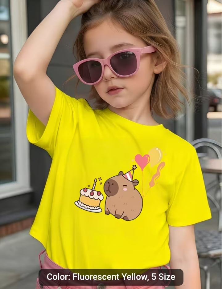 Kids Capybara Birthday T-Shirt