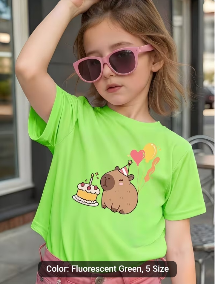 Kids Capybara Birthday T-Shirt