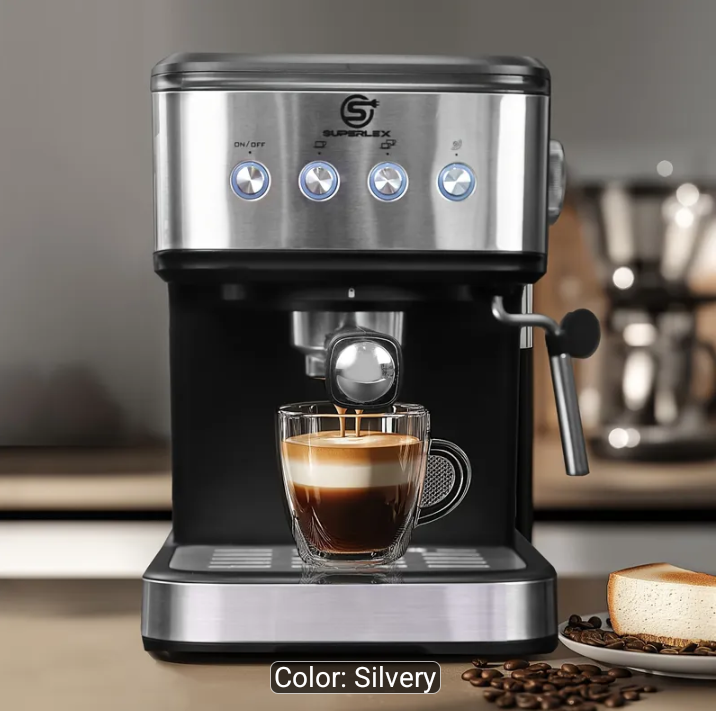 Superlex 15 Bar Pressure coffee Maker with milk frother