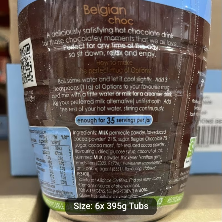 Options Belgian Choc Hot Chocolate