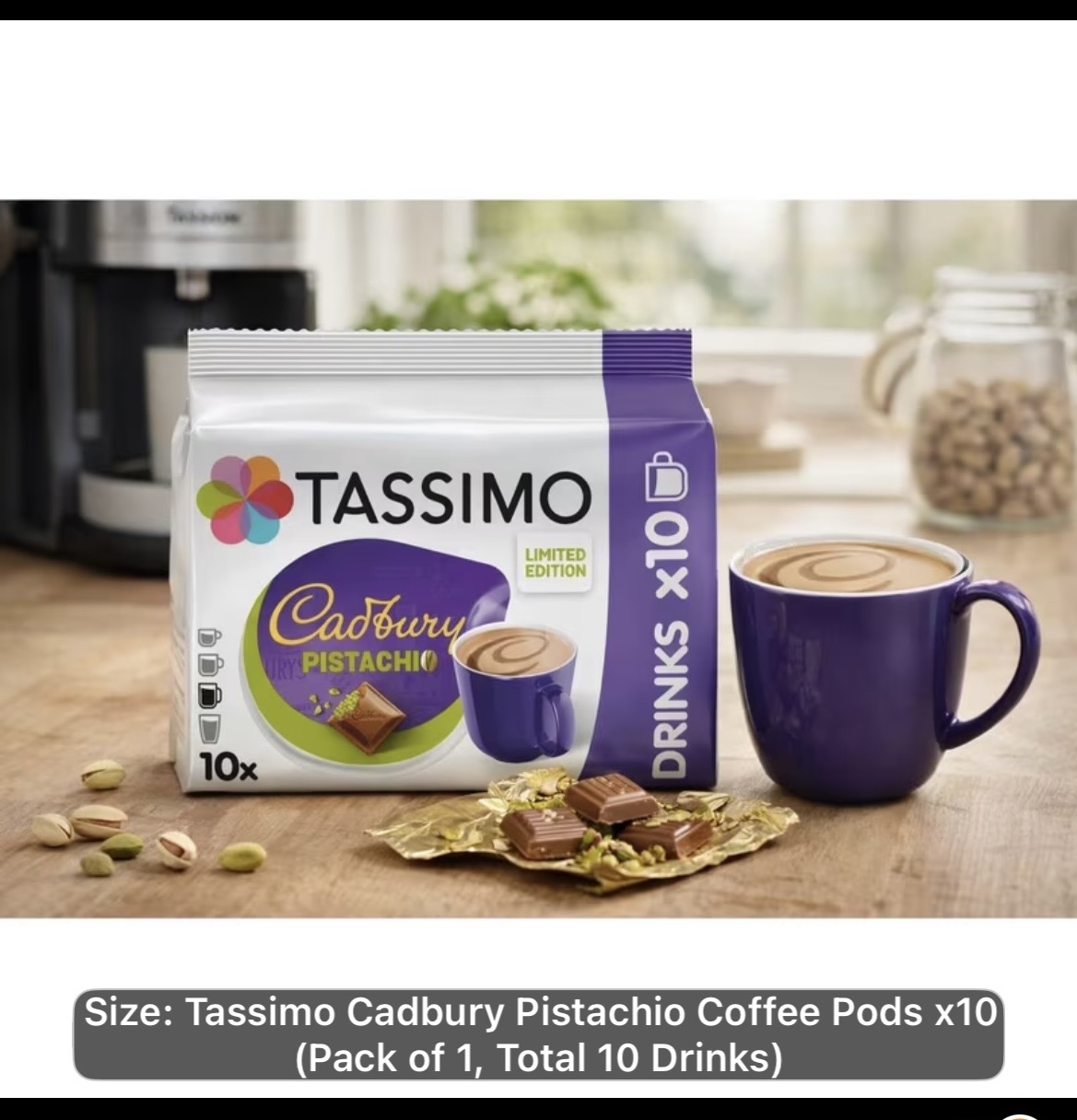 Tassimo Cadbury Pistachio Coffee Pods x10