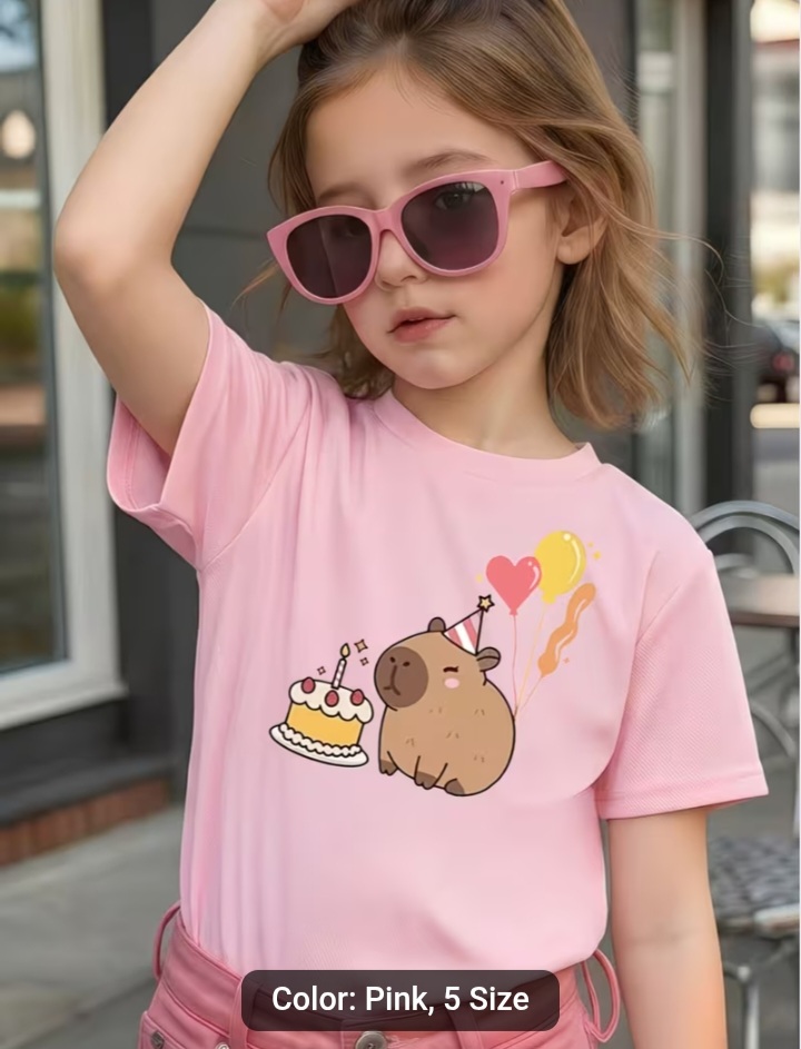 Kids Capybara Birthday T-Shirt
