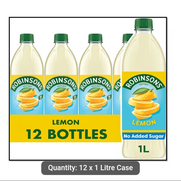 Robinsons Lemon No Added Sugar Squash 1L (12-Pack)