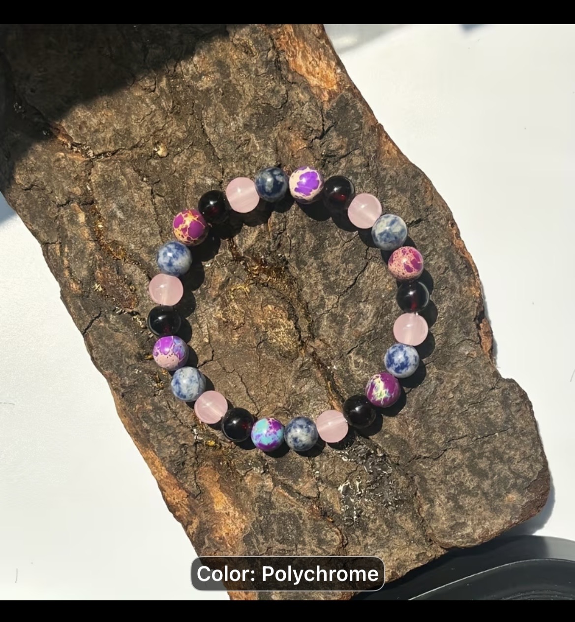 Polychrome Gemstone Bead Bracelet