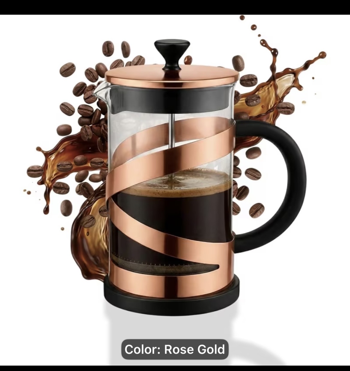 Rose Gold French Press Coffee Maker