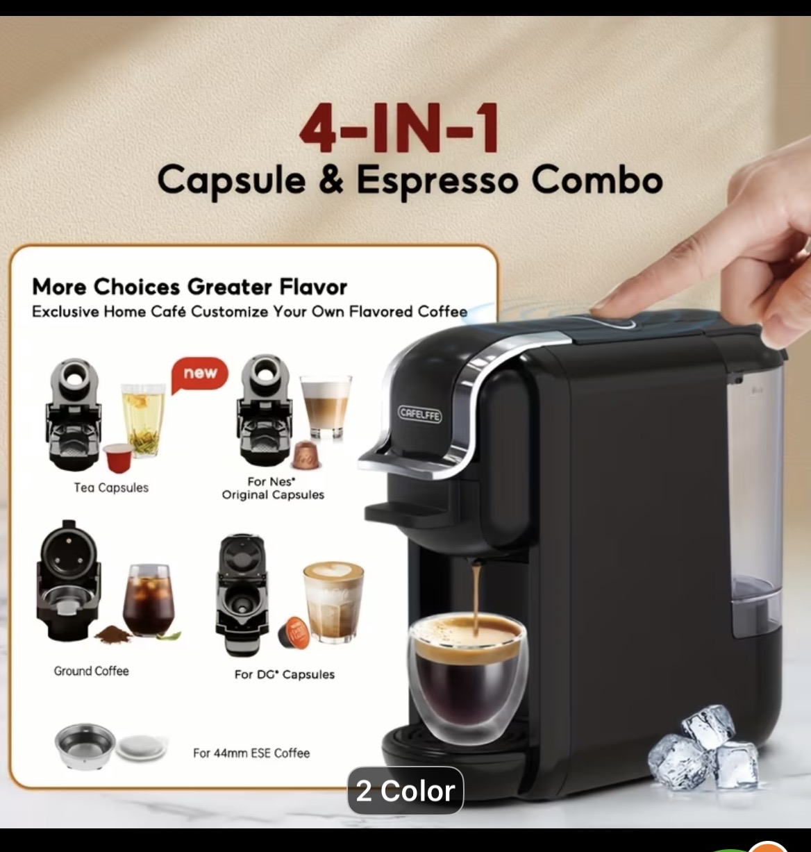 4-in-1 Capsule & Espresso Coffee Machine