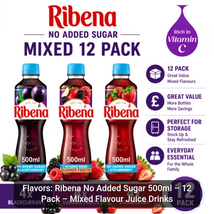 Ribena No Added Sugar Mixed 12 Pack