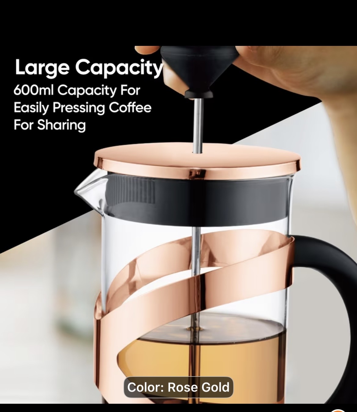 Rose Gold French Press Coffee Maker