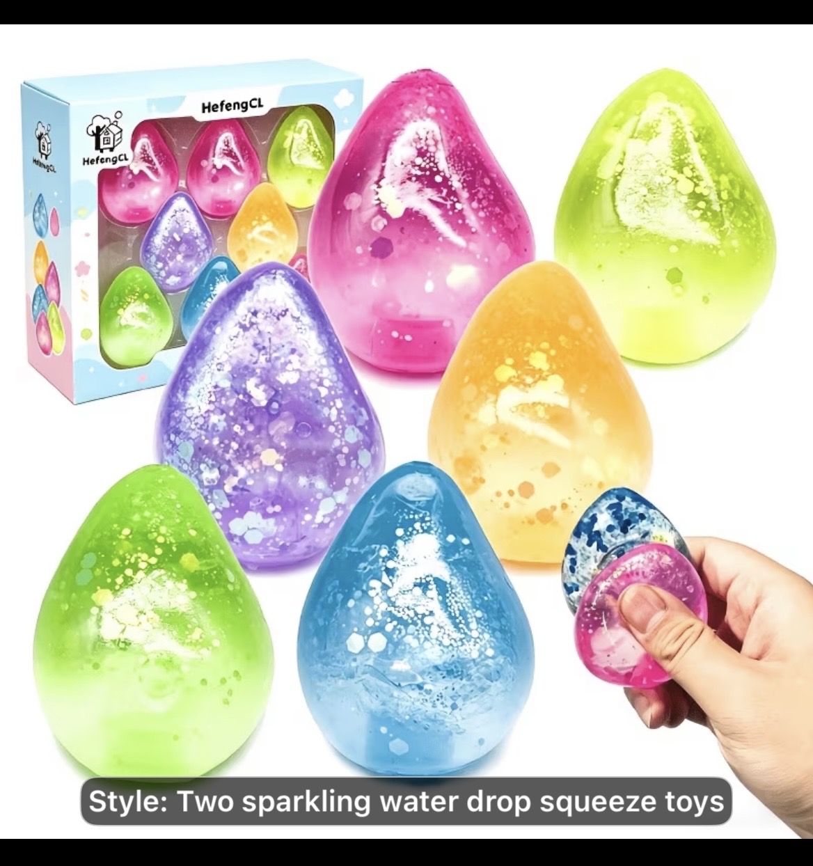 Sparkling Water Drop Squeeze Toys