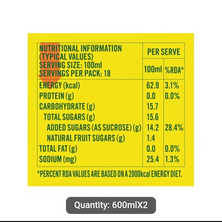 Fruit Juice Drink 600ml x2