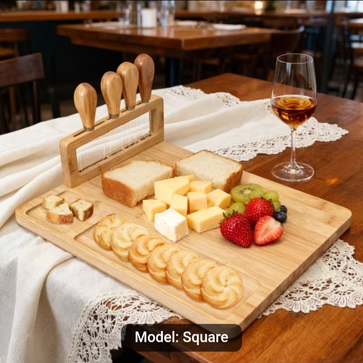 Bamboo Cheese Board Set
