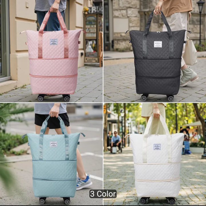 Foldable Rolling Tote Bag