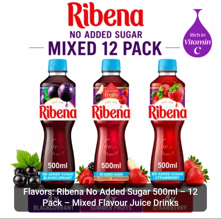 Ribena No Added Sugar Mixed 12 Pack