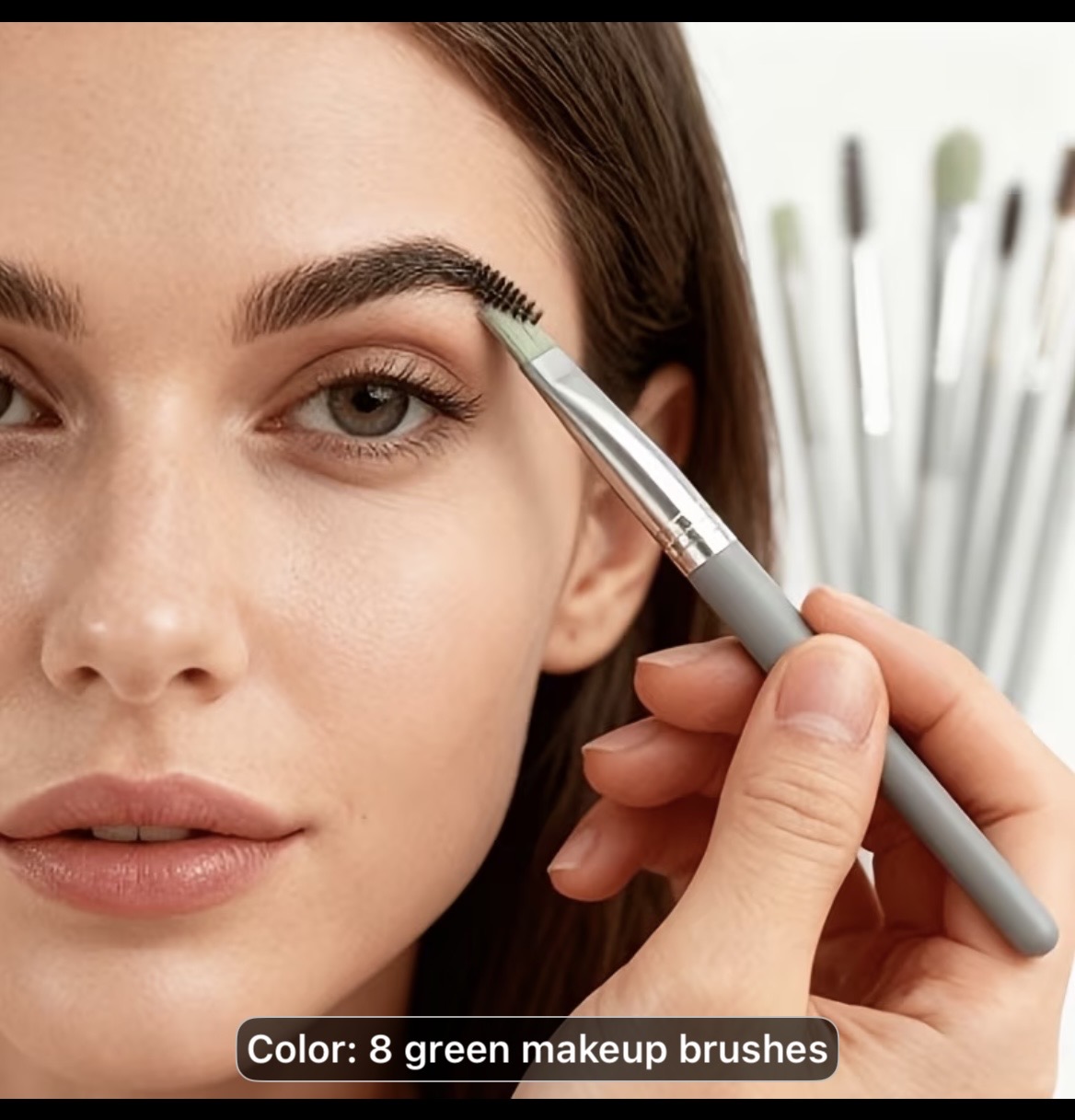 Grayish Green Makeup Brush Set