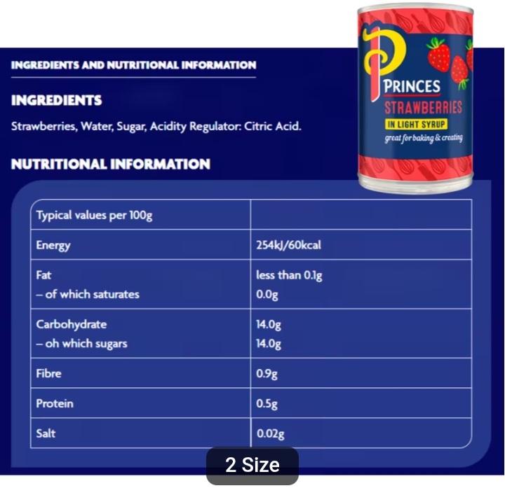 Princes Strawberries in Light Syrup 12 Pack