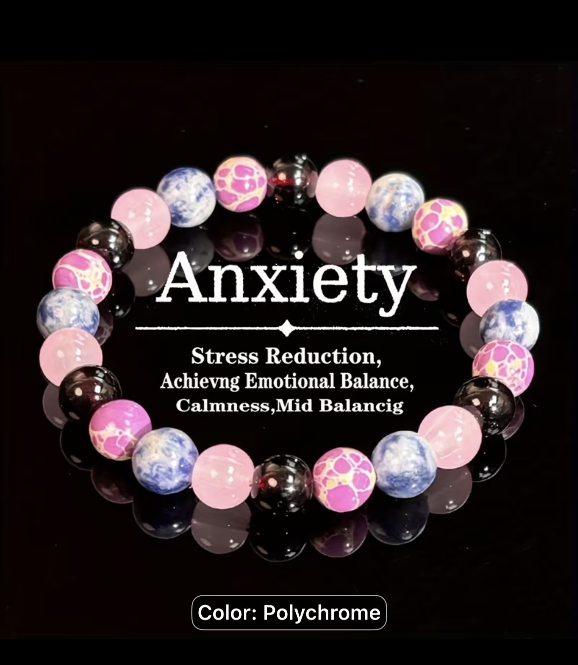 Polychrome Gemstone Bead Bracelet