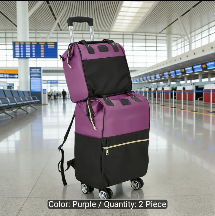 2 pc colour block spinner Luggage set