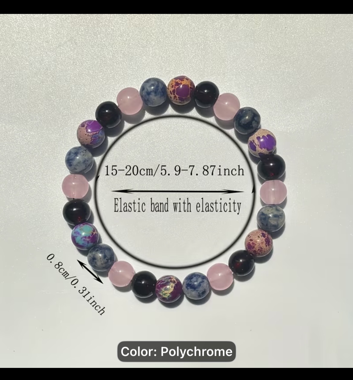 Polychrome Gemstone Bead Bracelet