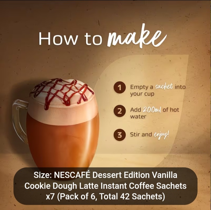 NESCAFÉ Dessert Edition Vanilla Cookie Dough Latte Sachets