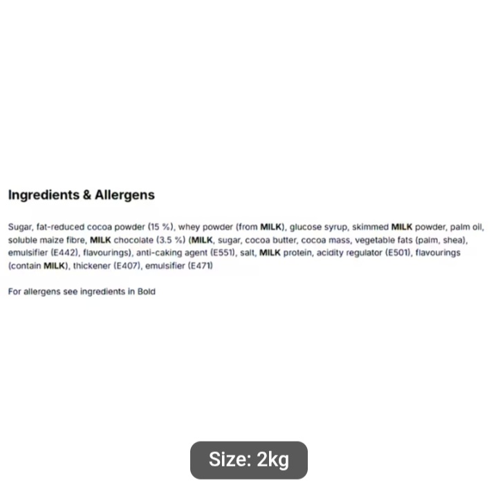 Milk Chocolate Powder 2kg