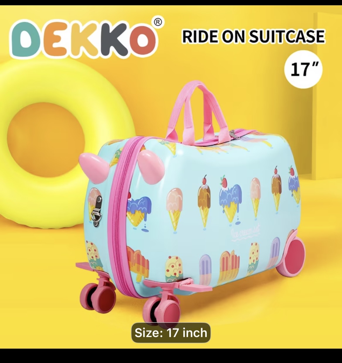 Kids Ice Cream Rolling Suitcase