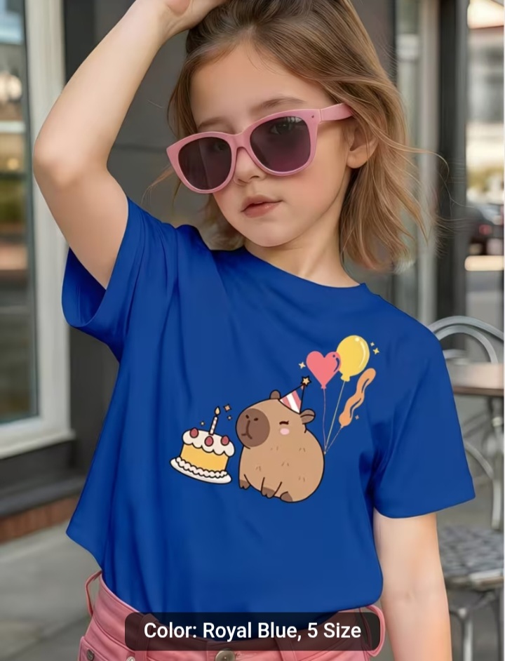 Kids Capybara Birthday T-Shirt