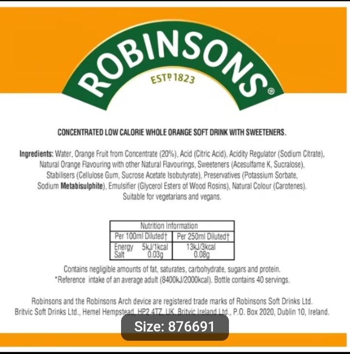 Robinsons Orange Squash