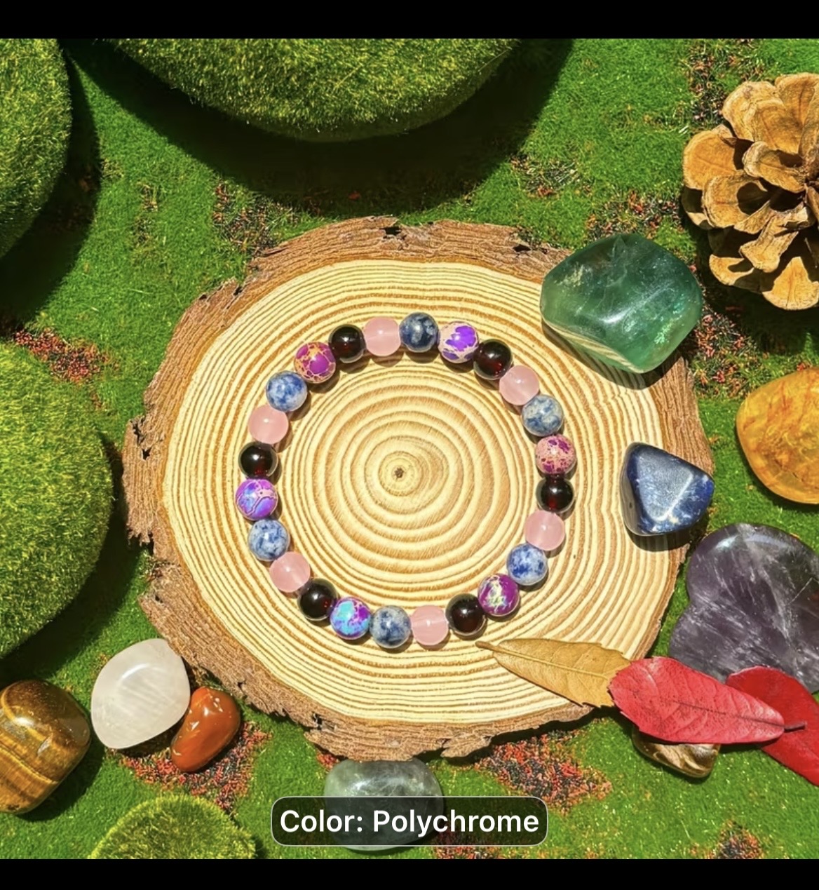 Polychrome Gemstone Bead Bracelet