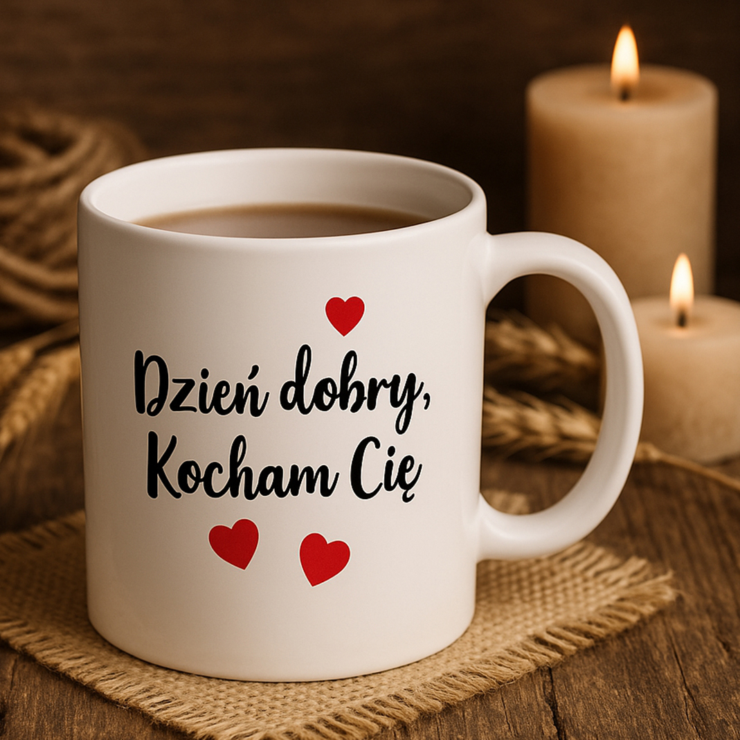 Kubek - Dzień dobry, Kocham Cię – romantyczny prezent