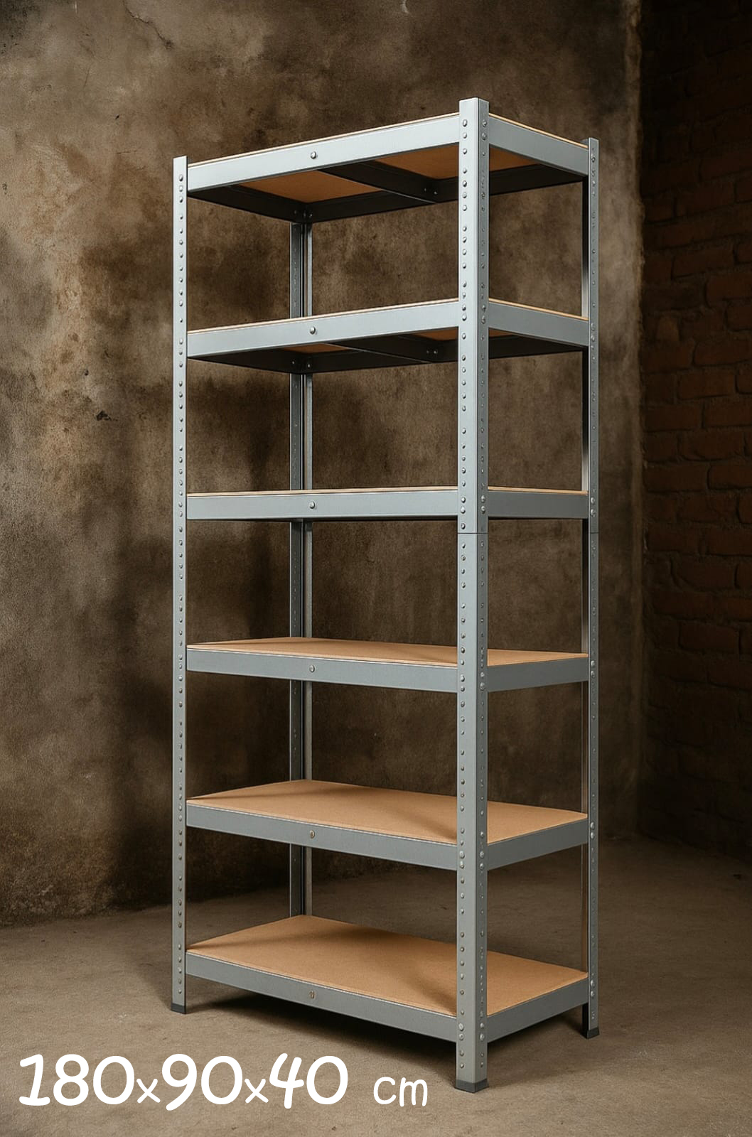 🧰 Regał magazynowy metalowy 180x90x40cm, do Warsztatu, Garażu, Piwnicy