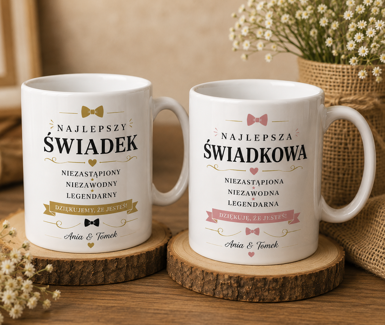 Zestaw Kubków Dla Świadka I Świadkowej – Podziękowanie Ślubne