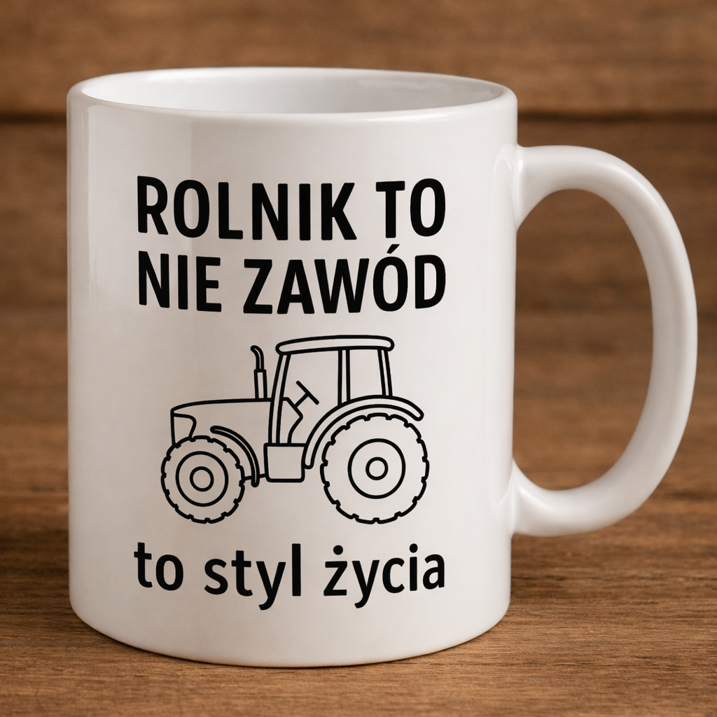 Kubek - Rolnik to nie zawód, to styl życia • 330 ml • Prezent dla rolnika