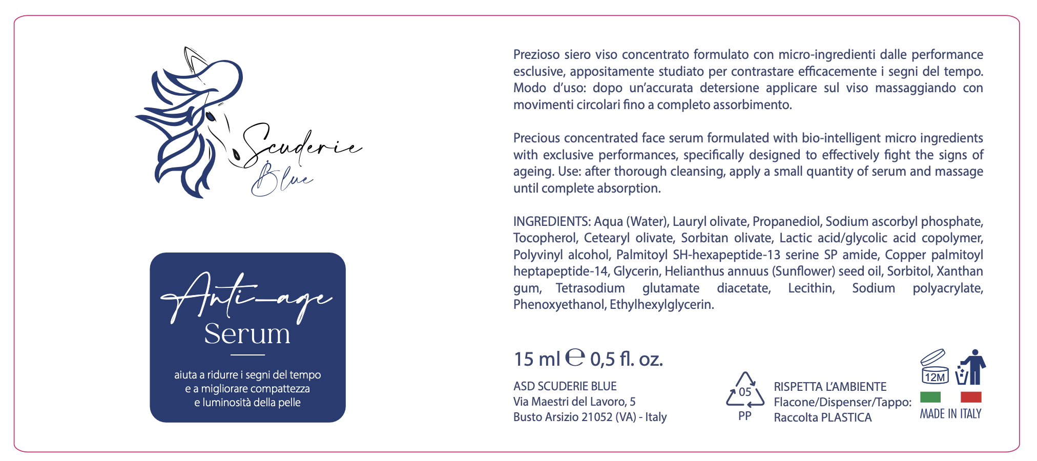 BLU Anti-Age Serum: L’Elisir di Luce e Compattezza firmato Scuderie Blue™️