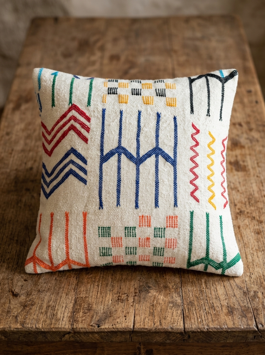 Coussin ethnique brodé