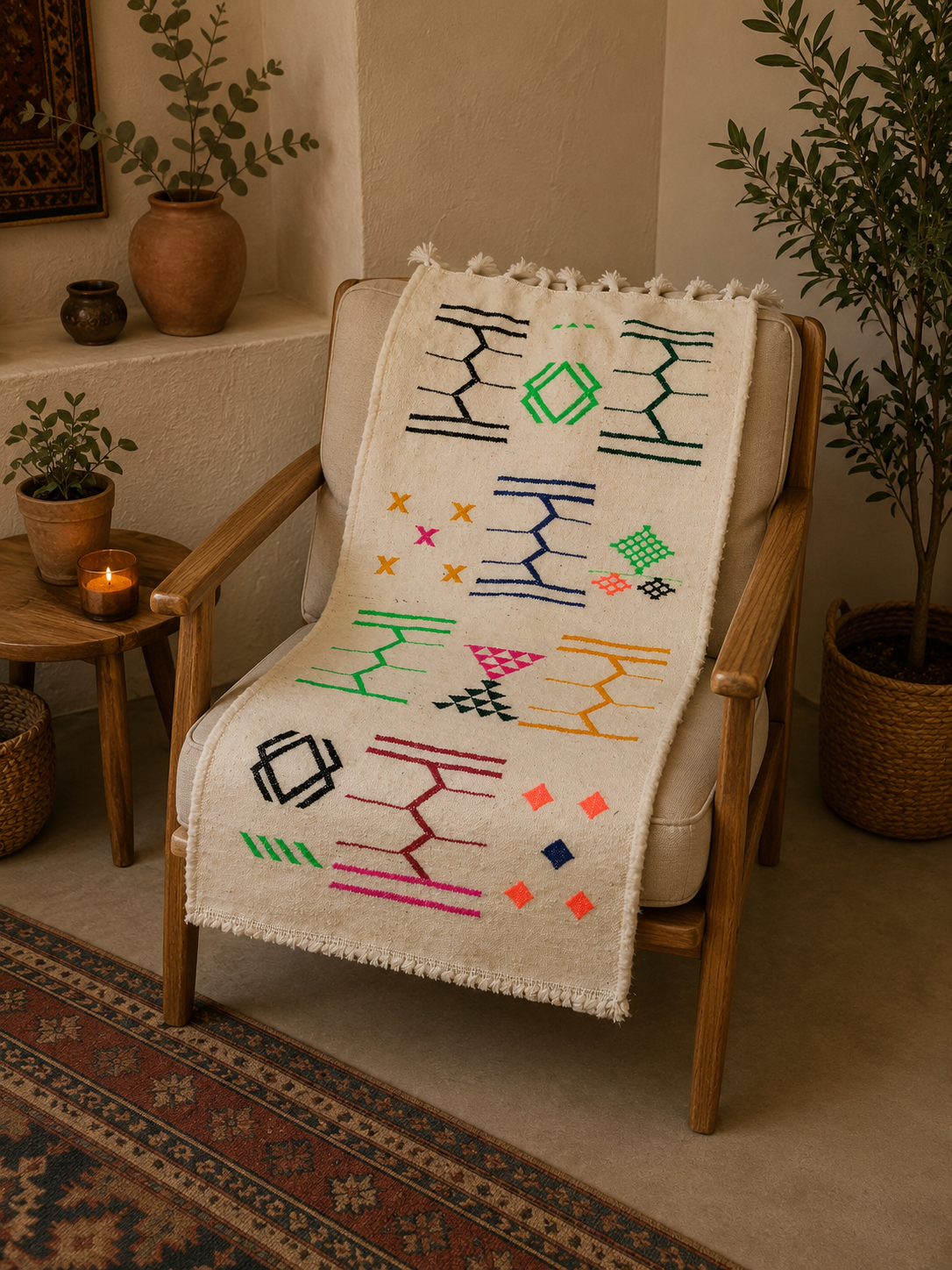 Tapis berbère coloré