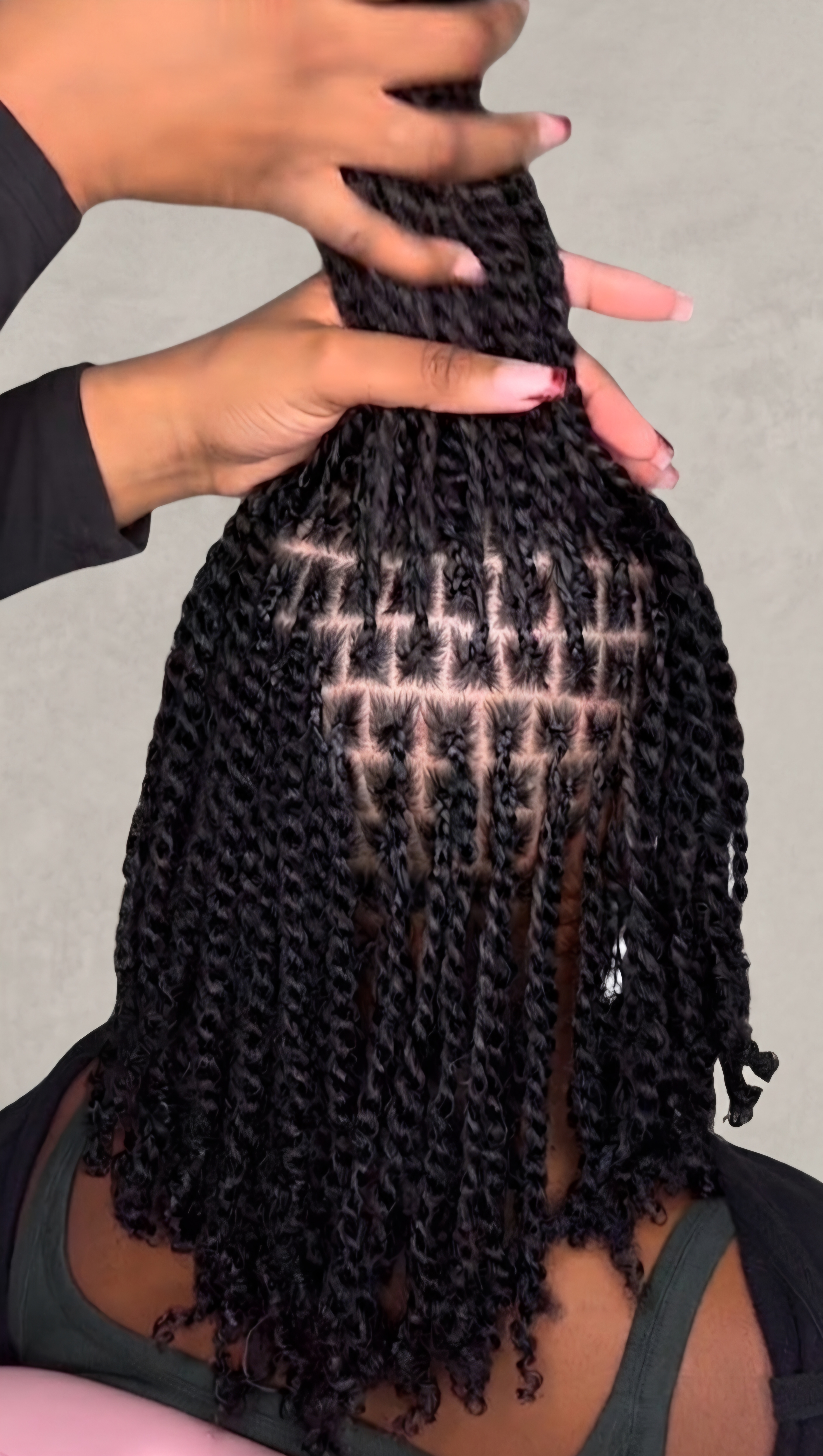 Twist Braids with  natural hair  (Medium size)