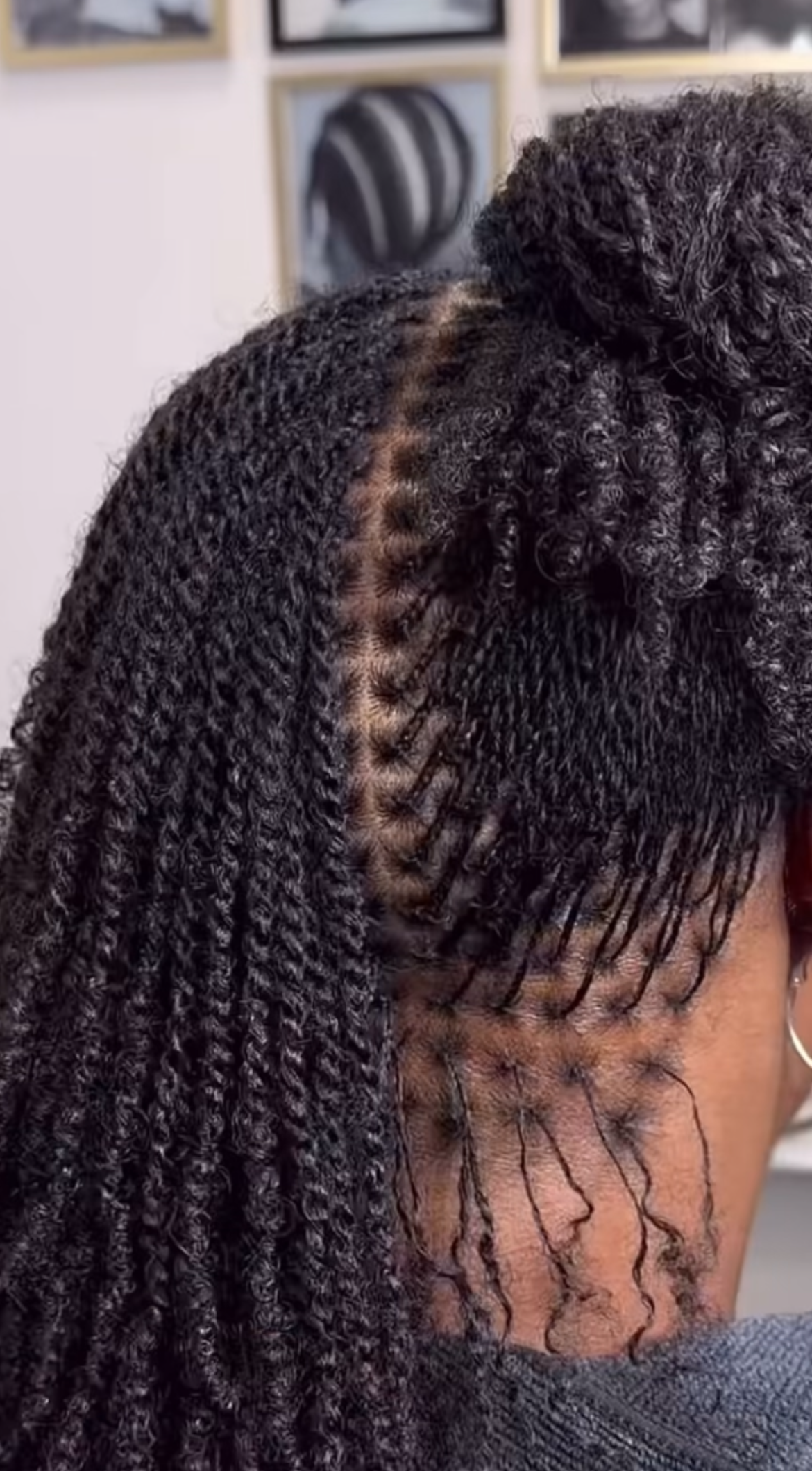 Mini Twist Braids with  natural hair 