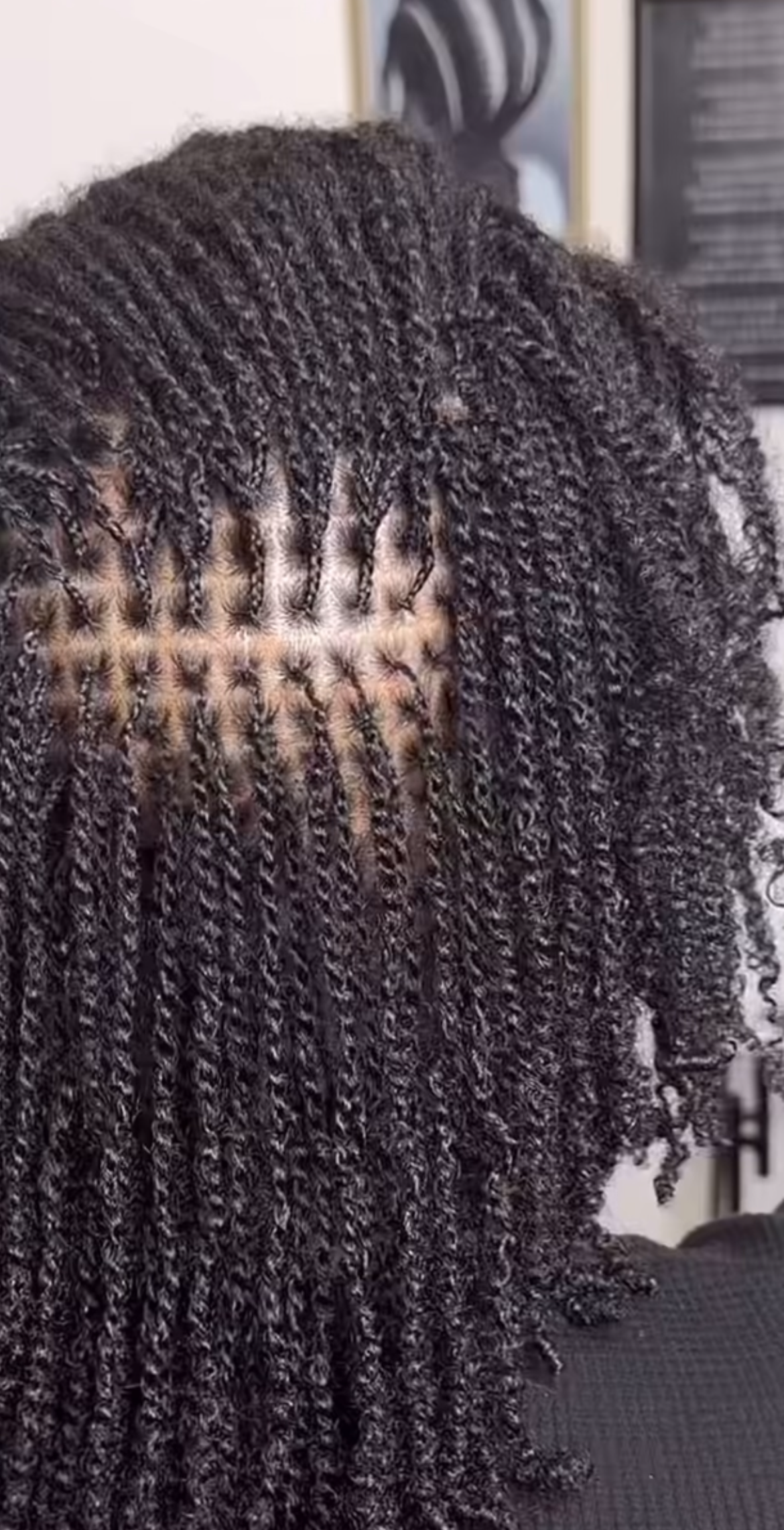 Mini Twist Braids with  natural hair 