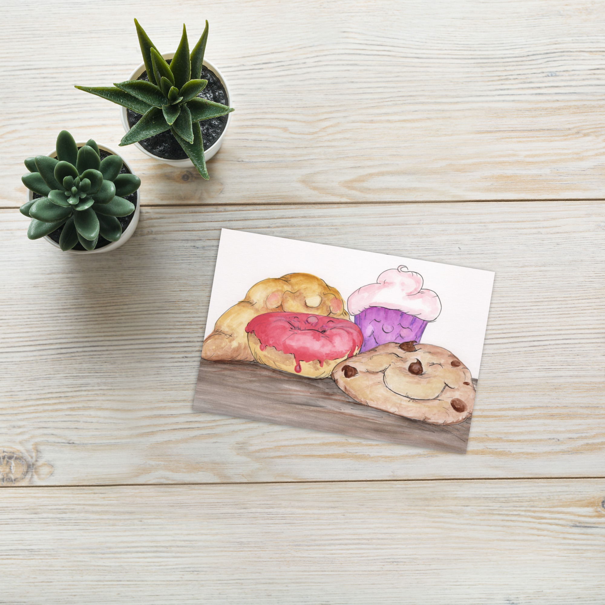 Cute Bakery Art Postcard