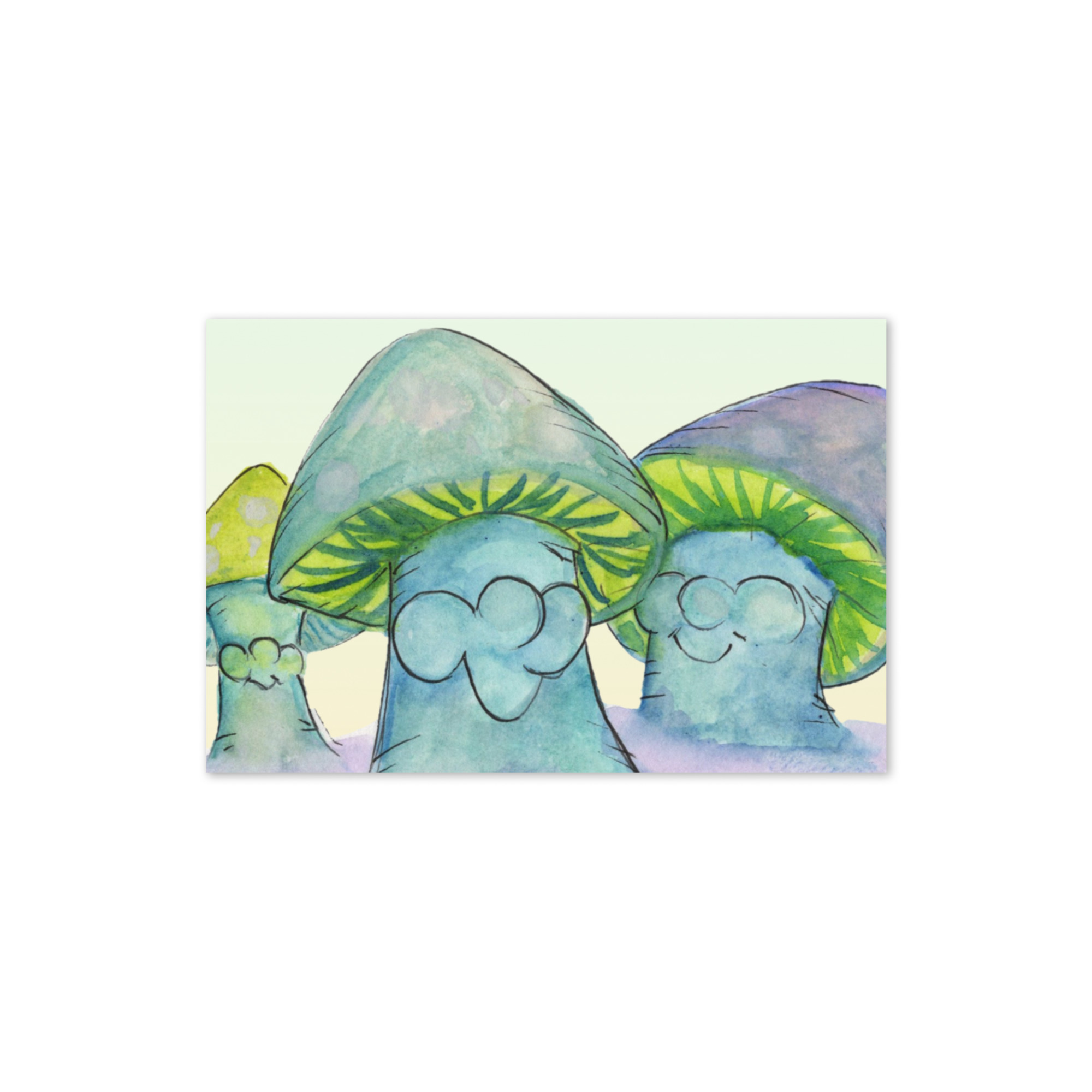 Whimsical Mushroom Art Postcard