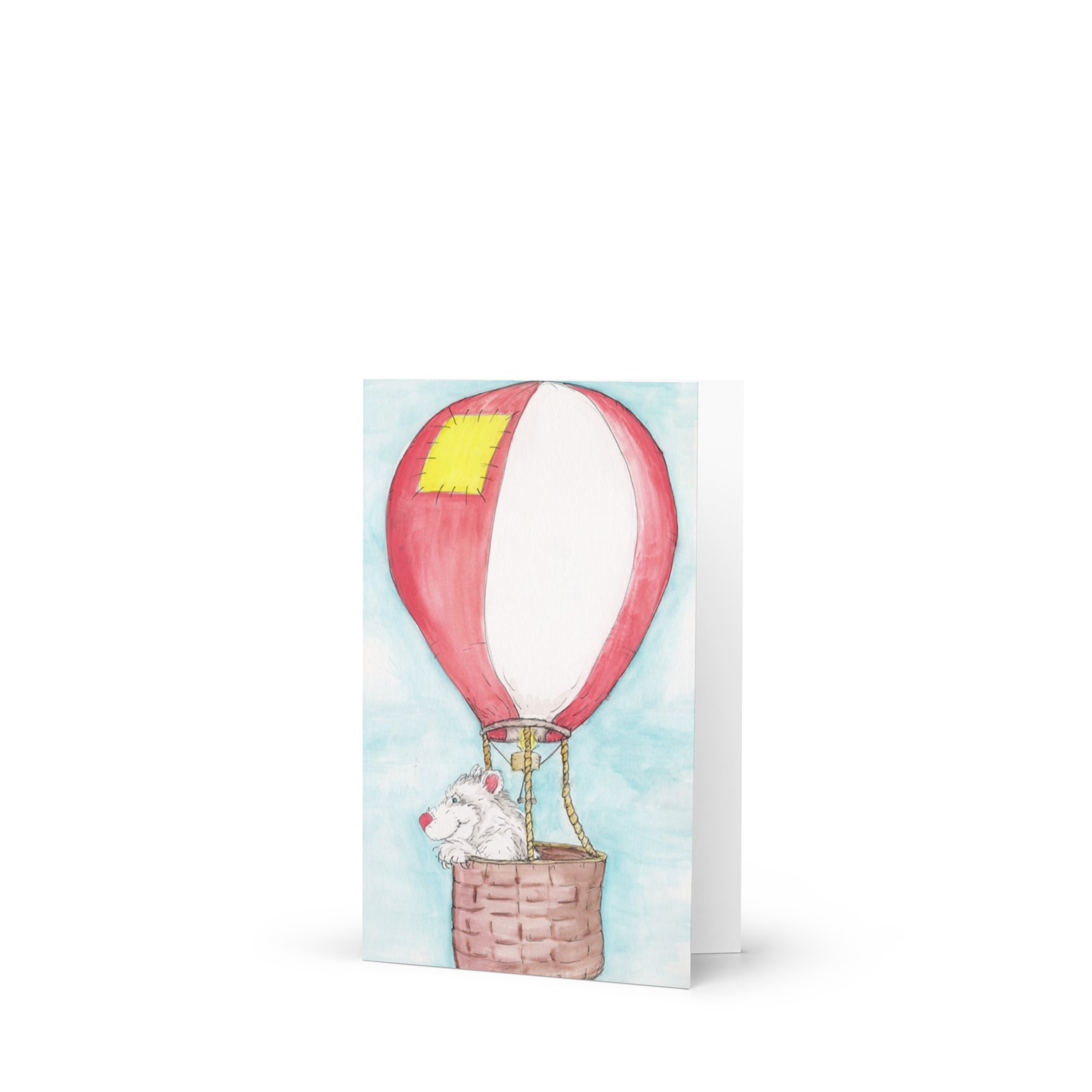 Mouse in Hot Air Balloon Art Print