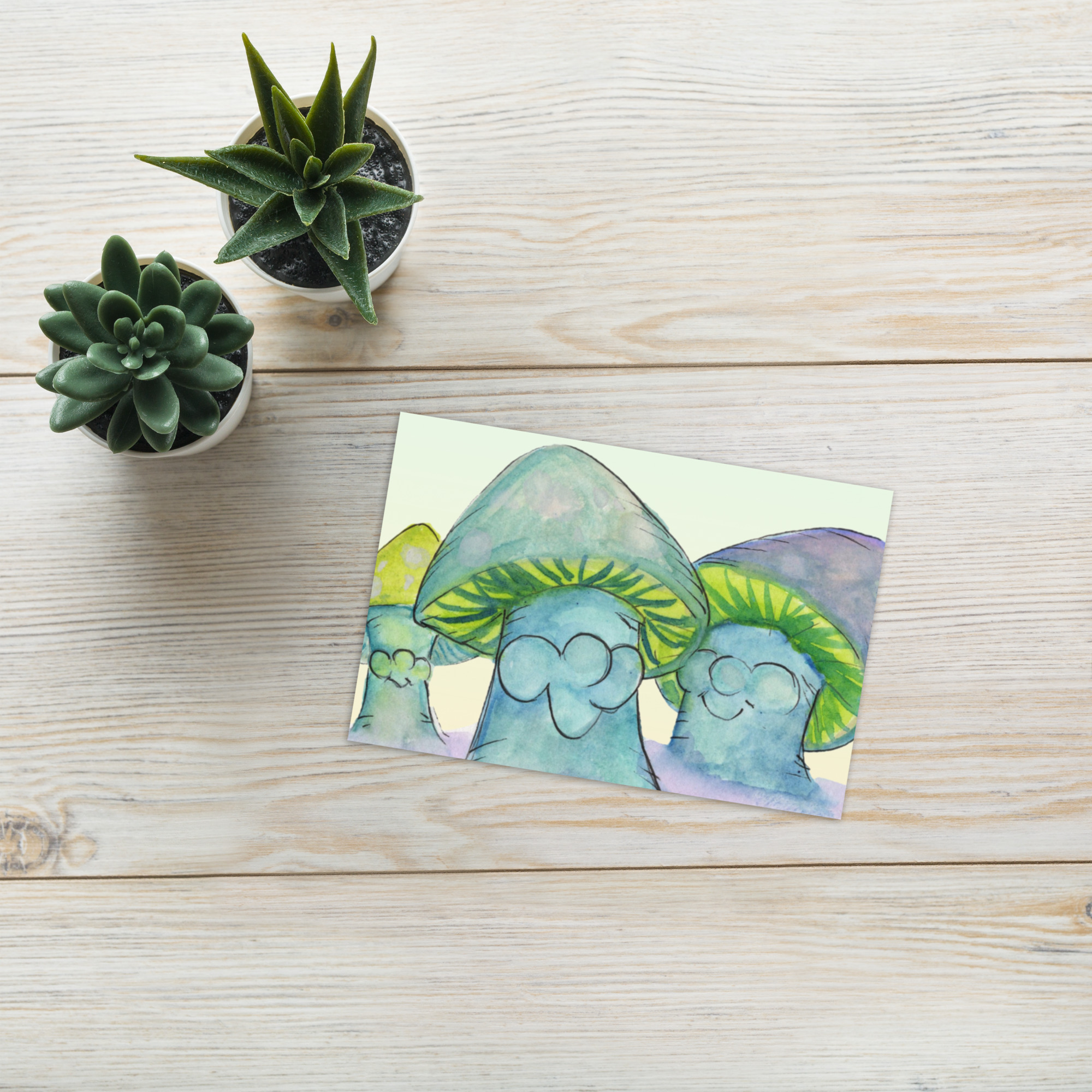 Whimsical Mushroom Art Postcard