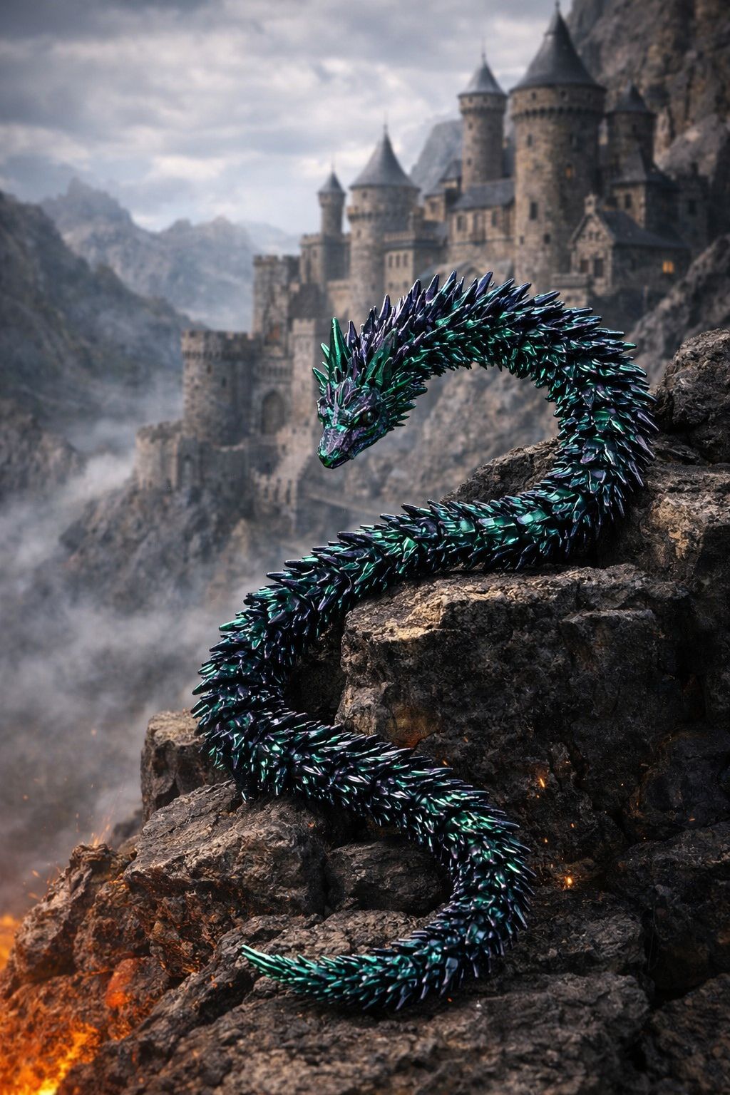 Estatueta Dragão Realista brinquedo articulado