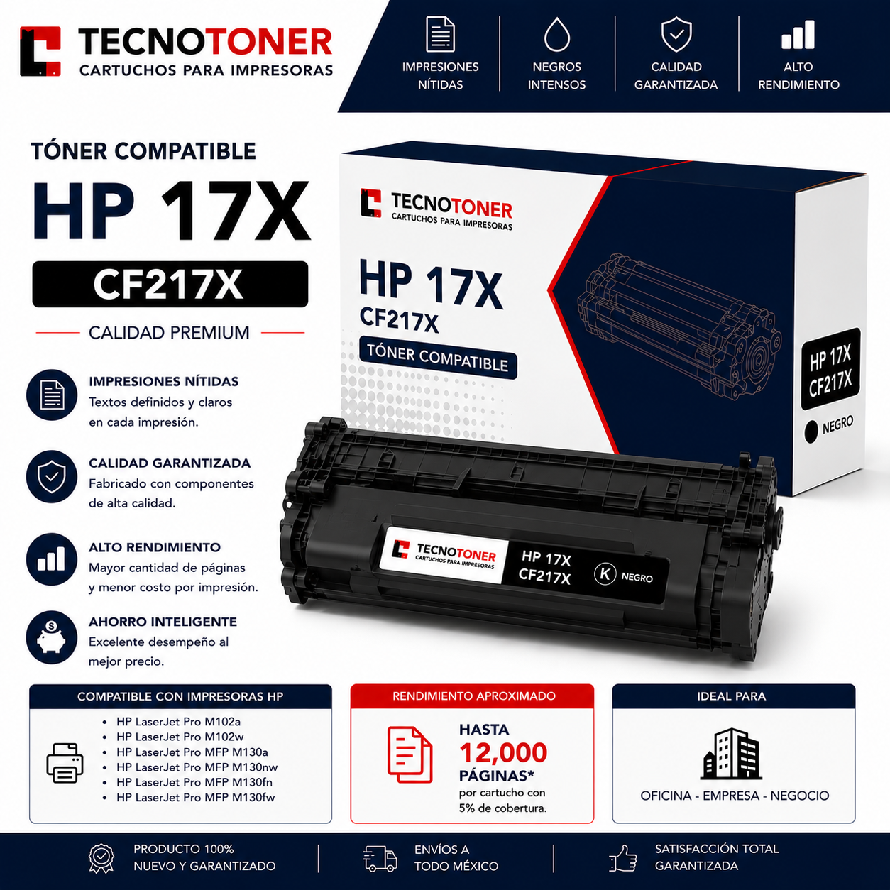 Tóner HP 17X Para LaserJet Pro M102a M102w MFP M130a MFP M130fn MFP M130fw MFP M130nw